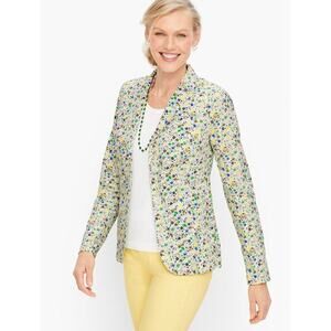 Talbots 14 Cotton Ditzy Floral Blazer